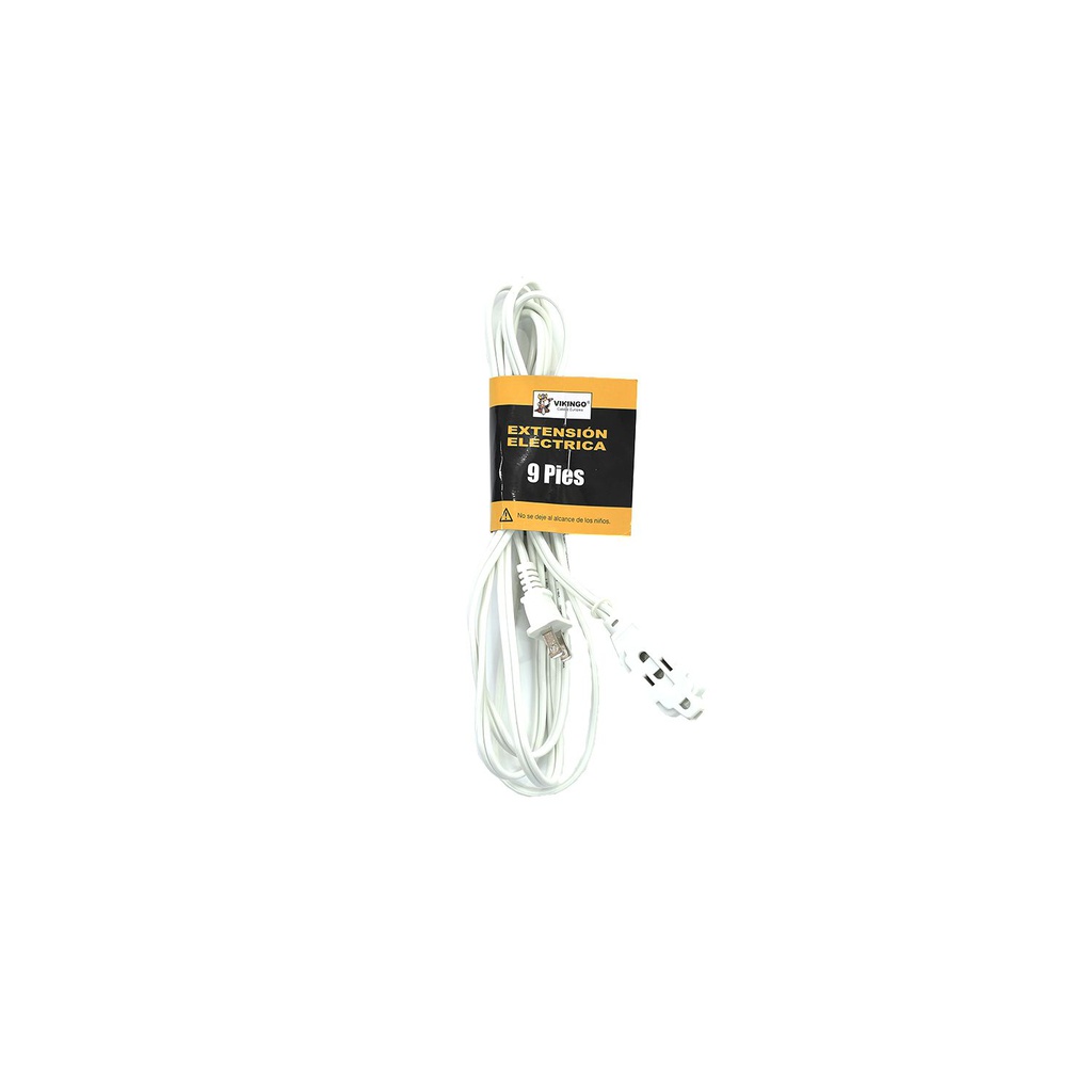 Extensión electrica 9' 13a 2/16g vikingo 8-800801n blanco