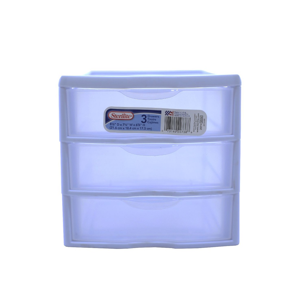 Gabinete plastico 3-depositos 22x18cm 2073 blanco