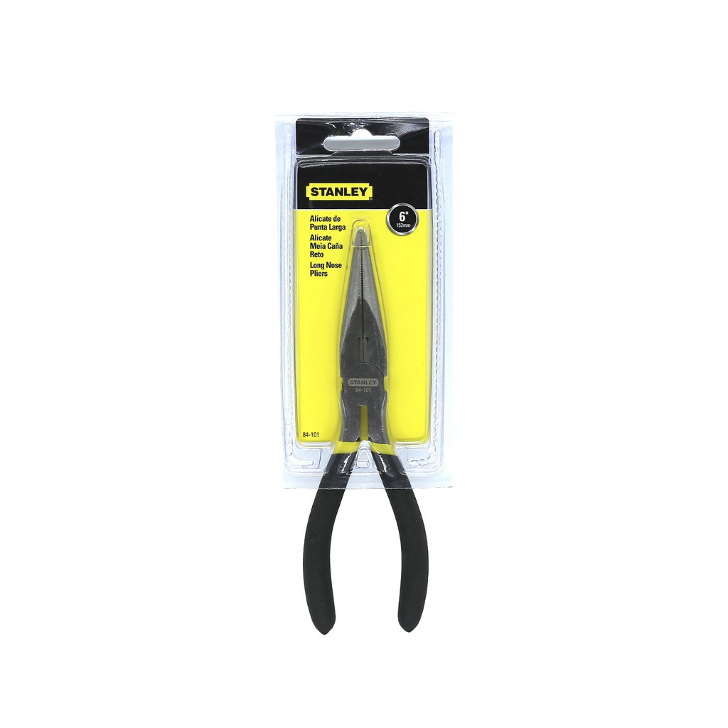 Tenaza punta 6" stanley 84-101 forro negro