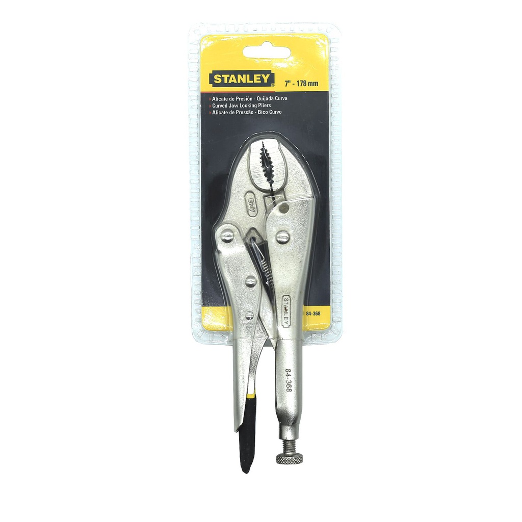 Llave perra 7" curva stanley 84-368 cromo pulido