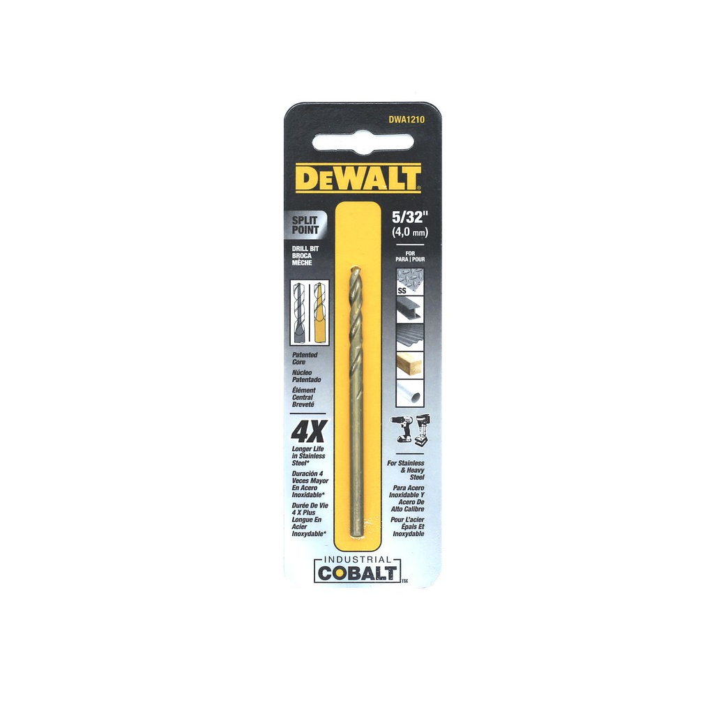 Broca hierro 5/32" cobalto dewalt dw1210