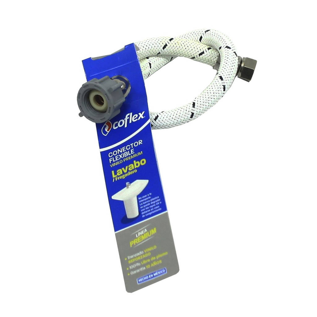 Tubo abasto 3/8x1/2x16" coflex evlb-d16