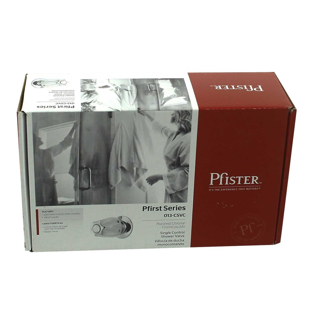 Valvula baño 1/2" pfister 013-csvc perilla cromo pulido