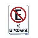 Rótulo plástico  "no estacionarse" 9x12" 20680
