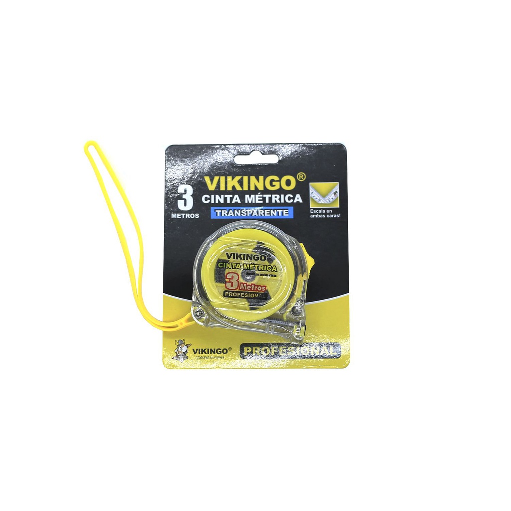 Cinta metrica 3mtx5/8" vikingo mtt3 transparente