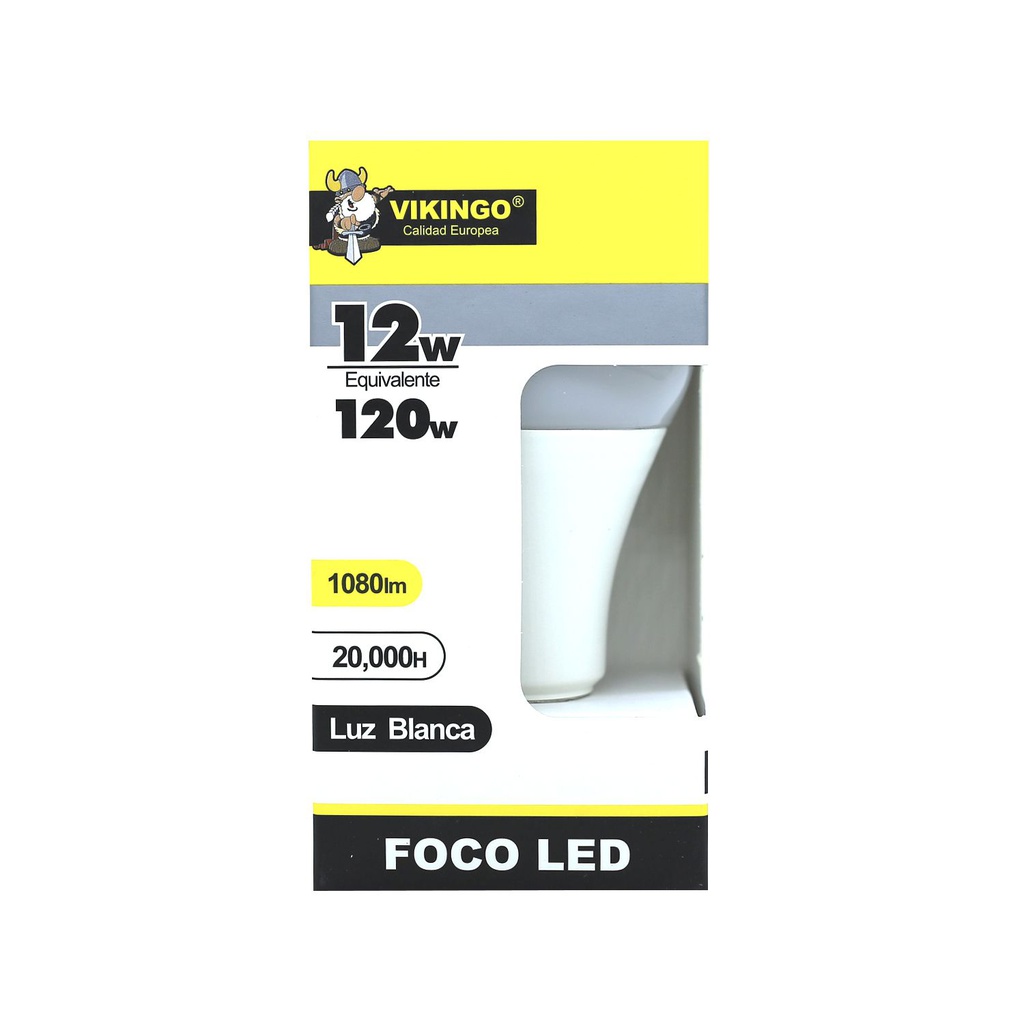 Bombillo led 12w e27 6500k vikingo ll12 blco