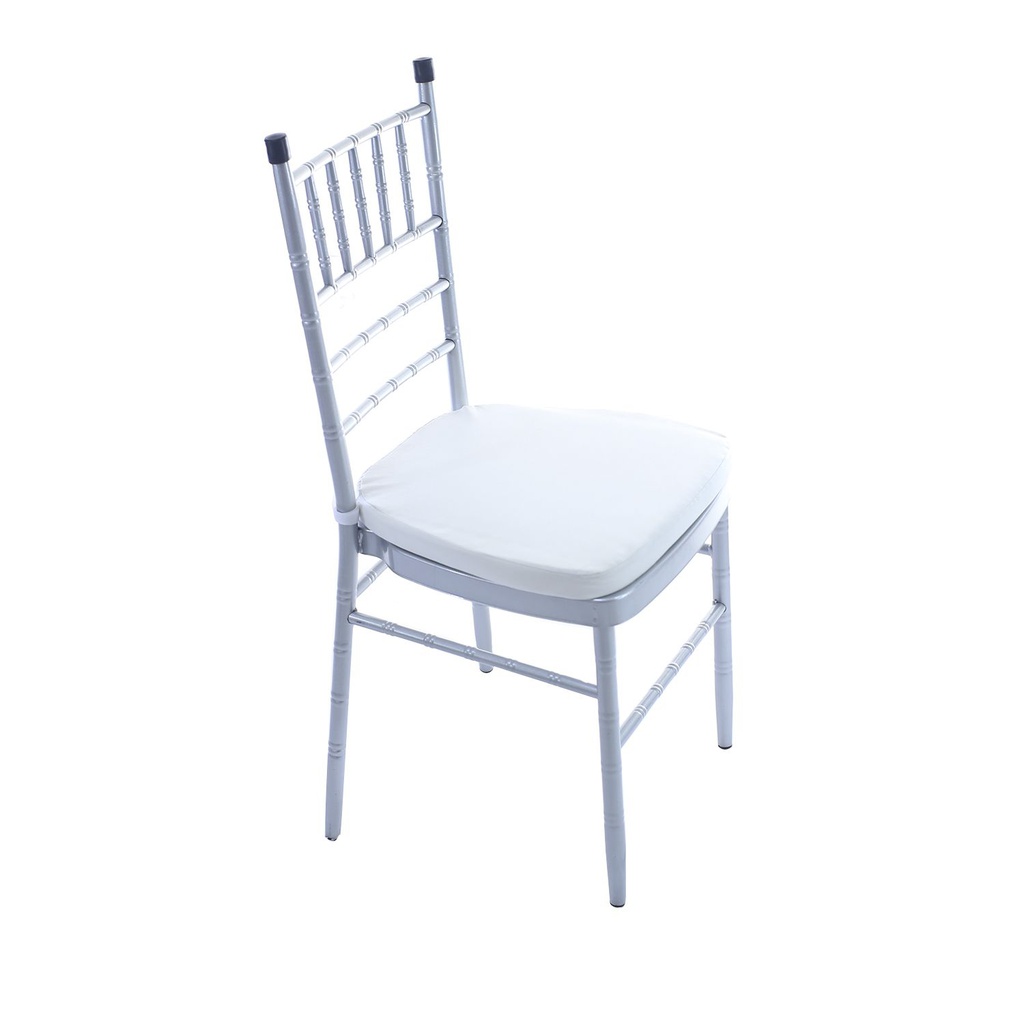 Silla metal con cojín 92x43x40cm tiffany plateada