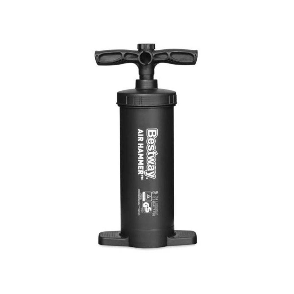Bomba para inflar manual boquillas multiples 14.5" bestway 62086 negra