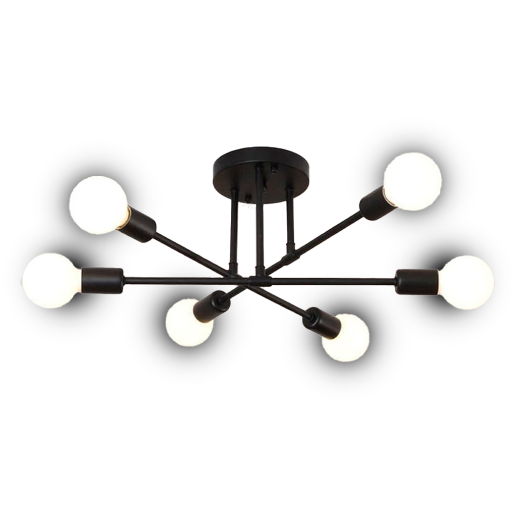 Lampara de techo 6l etl-055-n negra