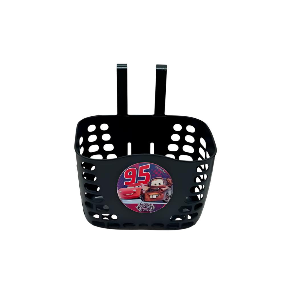 Canasta bici plastica para niño cars negro