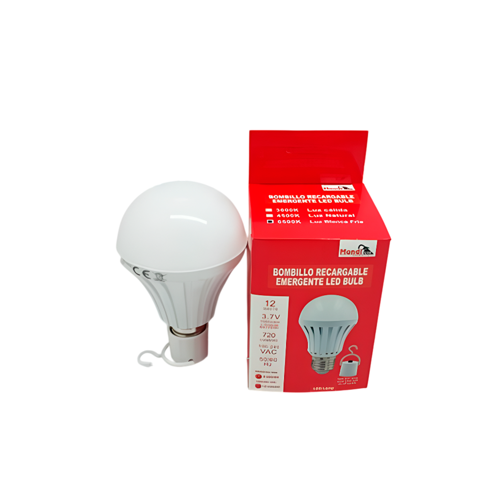 Bombillo emergencia led 12w 6500k mund blanco