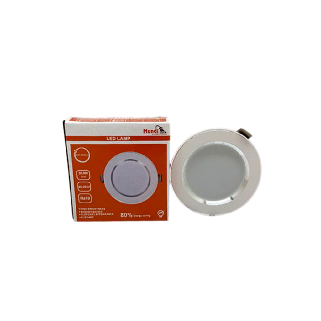 Lampara empotrable led 6w 3000k mundi-lite blanco /gris