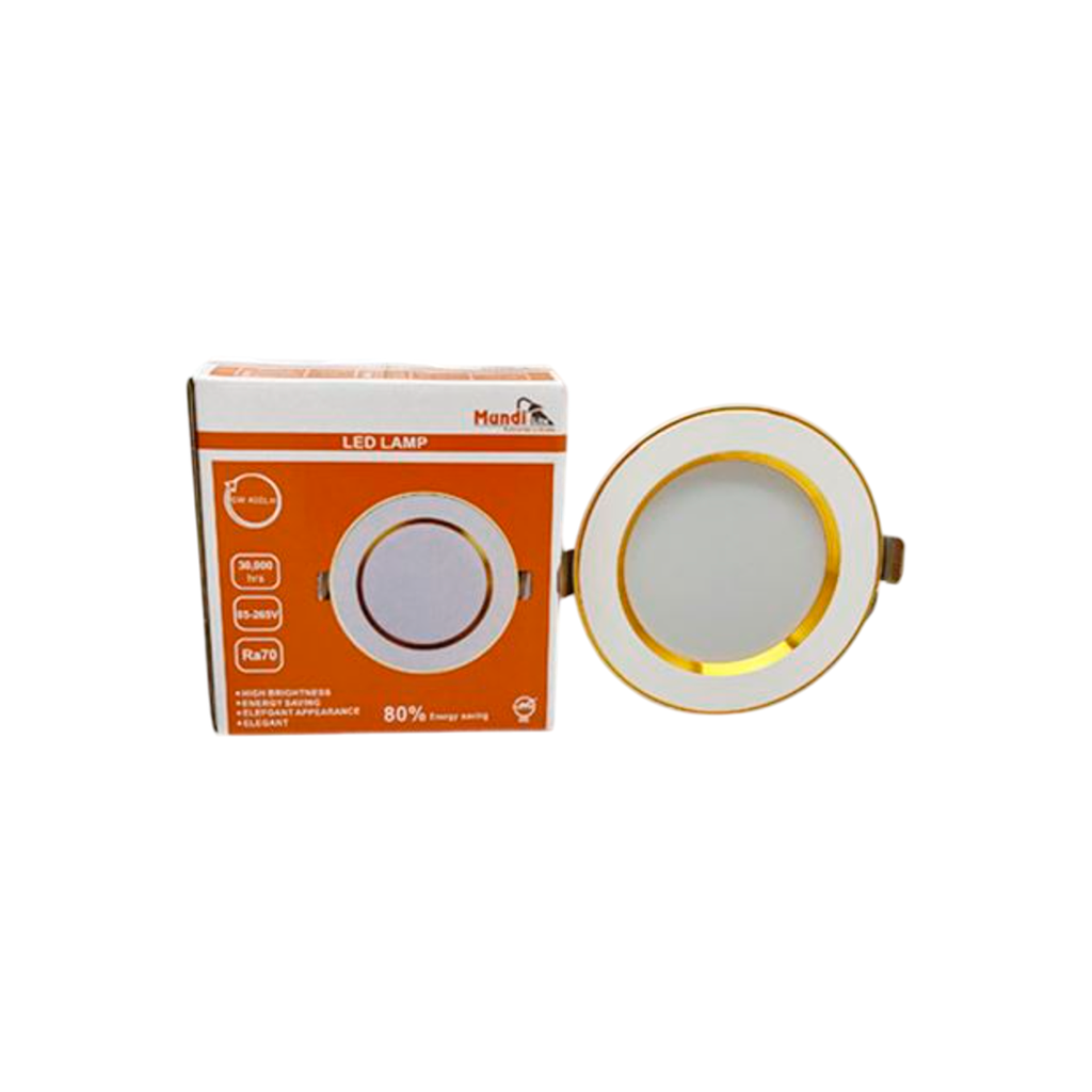 Lampara empotrable led 6w 6500k mundi-lite blanco dorado