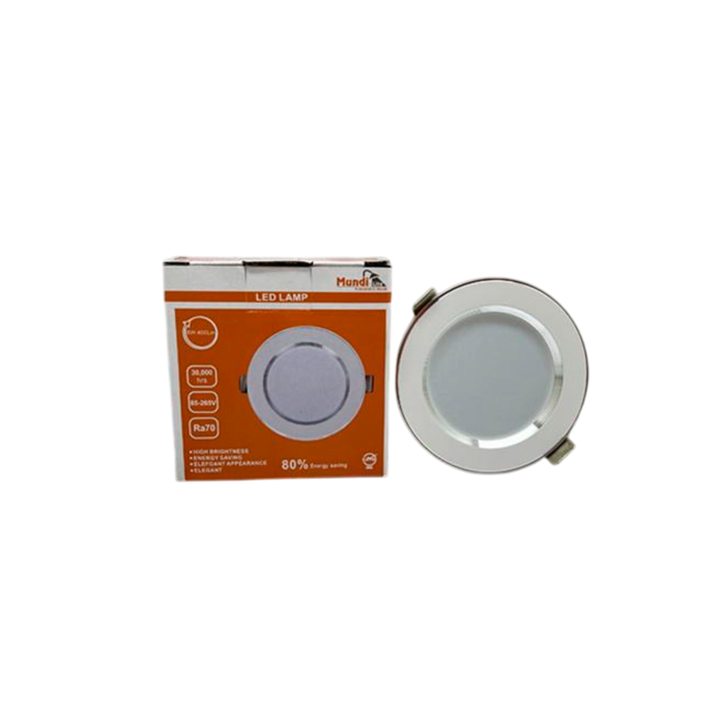Lampara empotrable led 6w 6500k mundi-lite blanco /gris