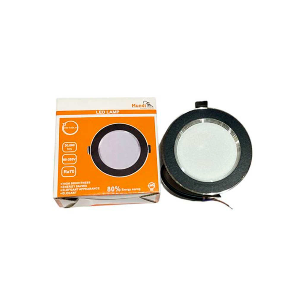 Lampara empotrable led 6w 6500k mundi-lite negro /gris