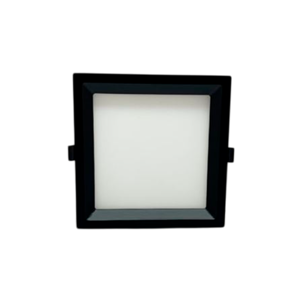 Lampara panel empotrable led 28w 18cm 6500k mun negra
