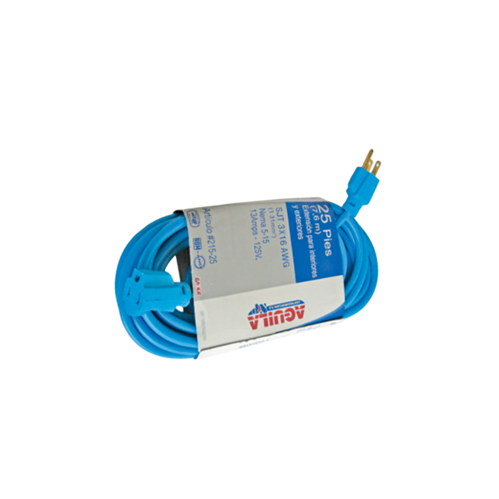 Extension electrica 25' ind 3/16g aguila 215-25 azul