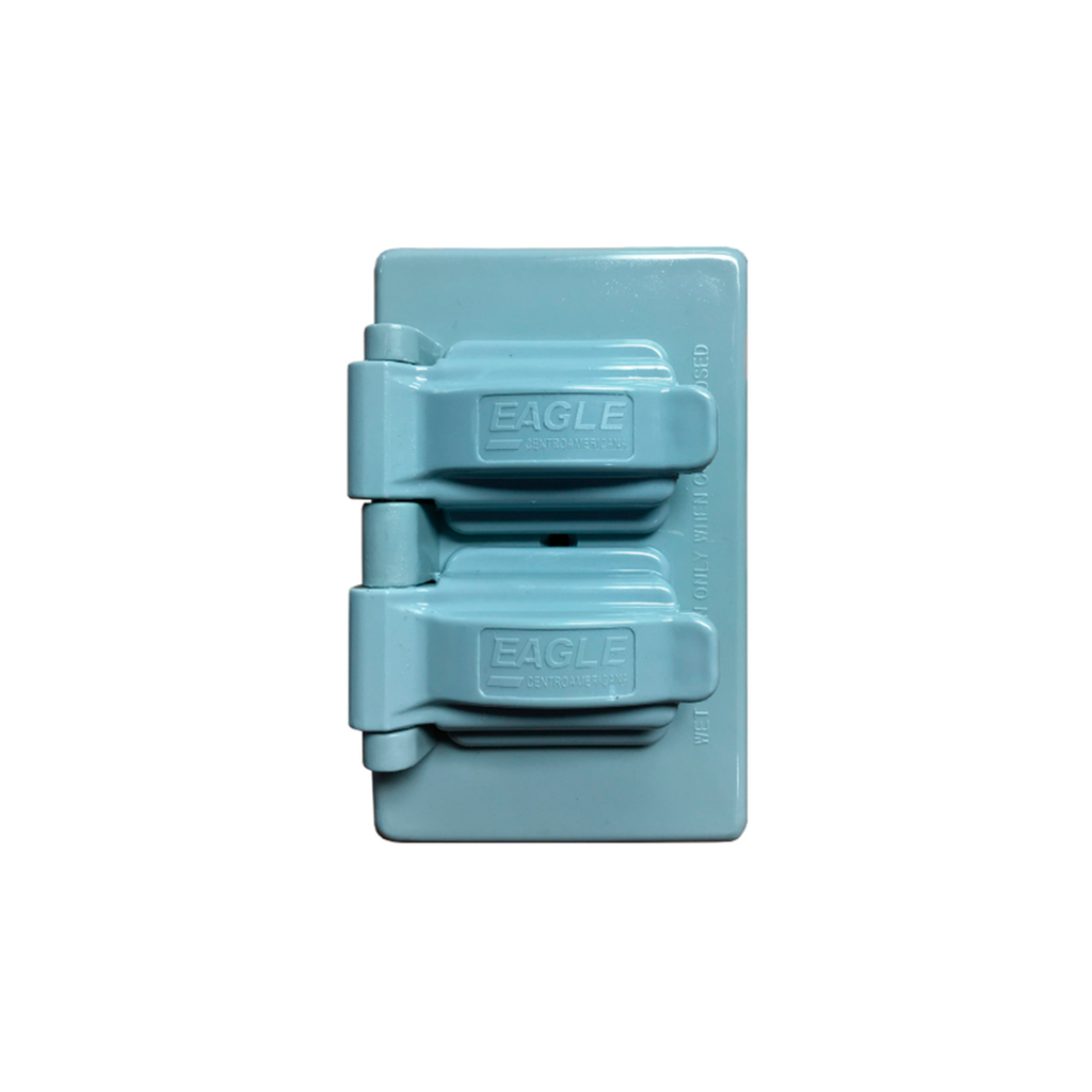 Placa para toma doble con tapadera eagle 1962