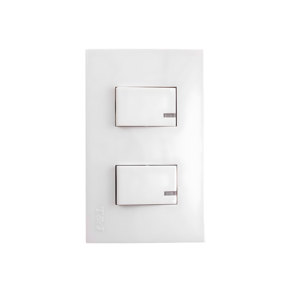 Switch doble 3v t&j 8015w blanco