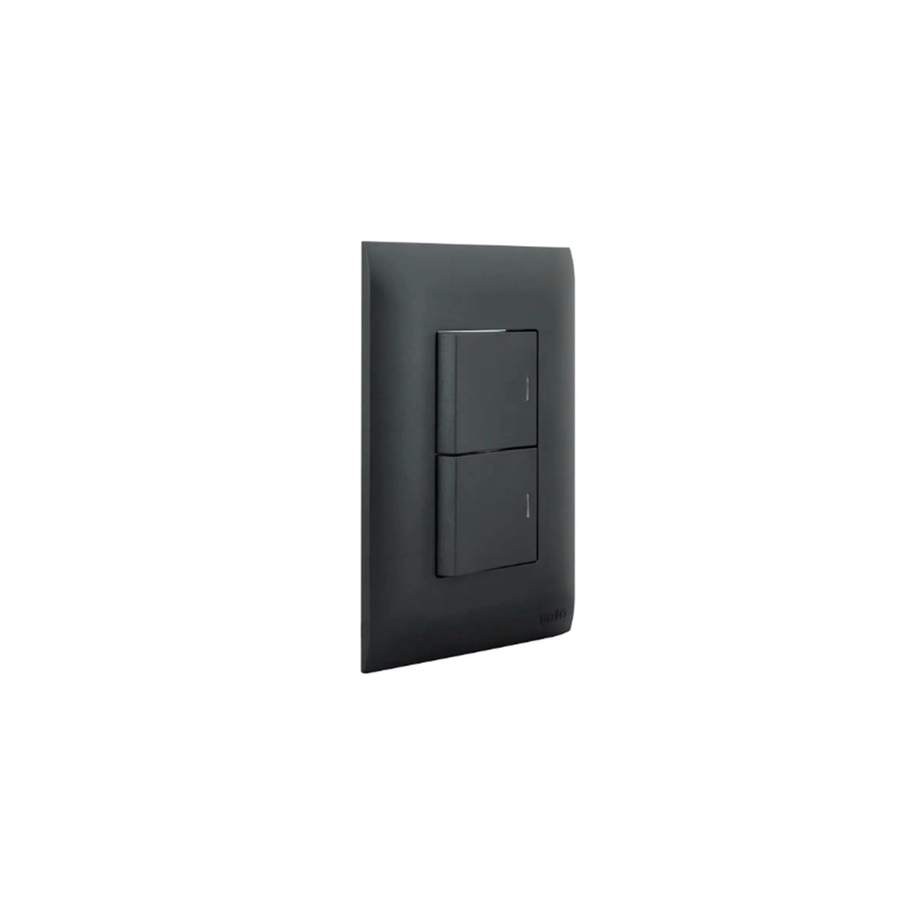 Switch doble empotrable t&j 8004-negro