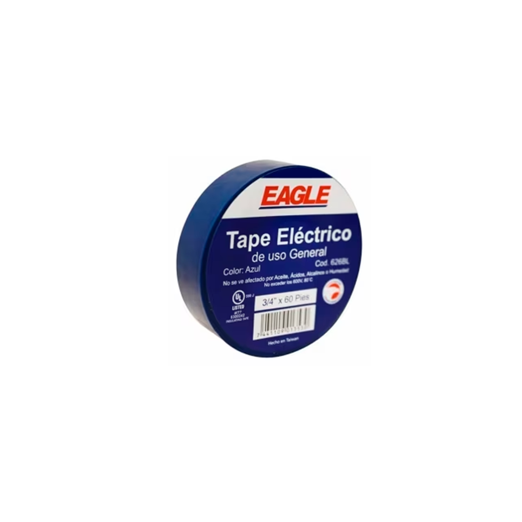 Tape electrico 3/4"x60' aguila 626bl azul