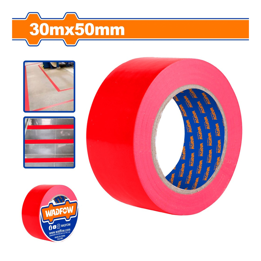 Cinta de señalizacion 30mx50mm wadfow rojo
