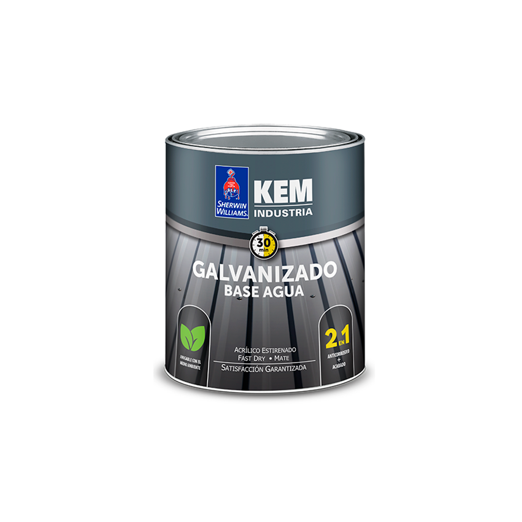 Kem galvanizado base de agua 1/4-galon sherwin williams rojo mate