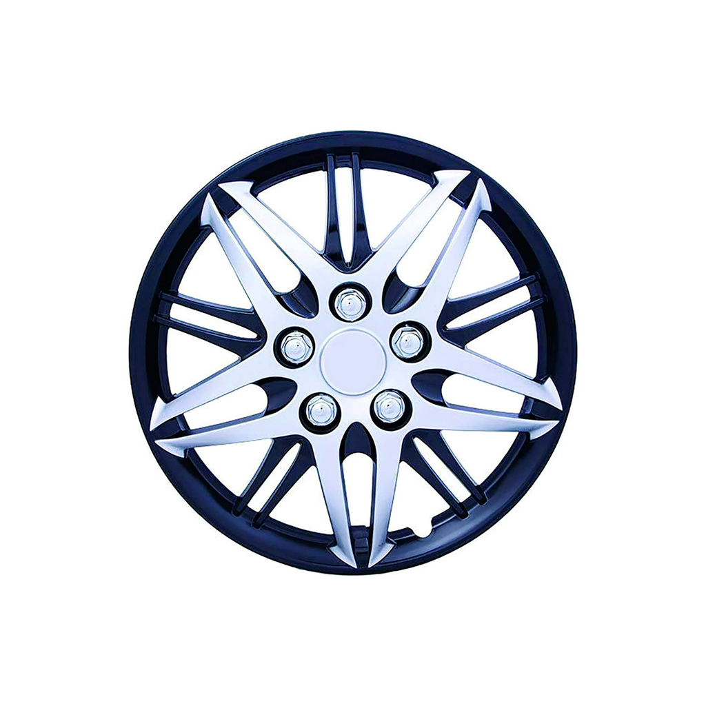 Copas carro rin 14 car+ 5060130 plateado/negro