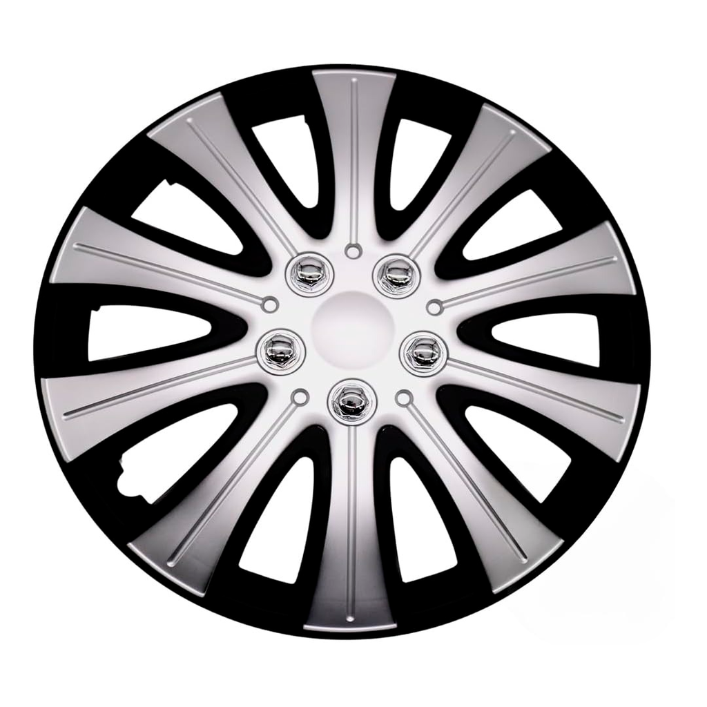 Copas carro rin 15 car+ 507140s plateado/negro