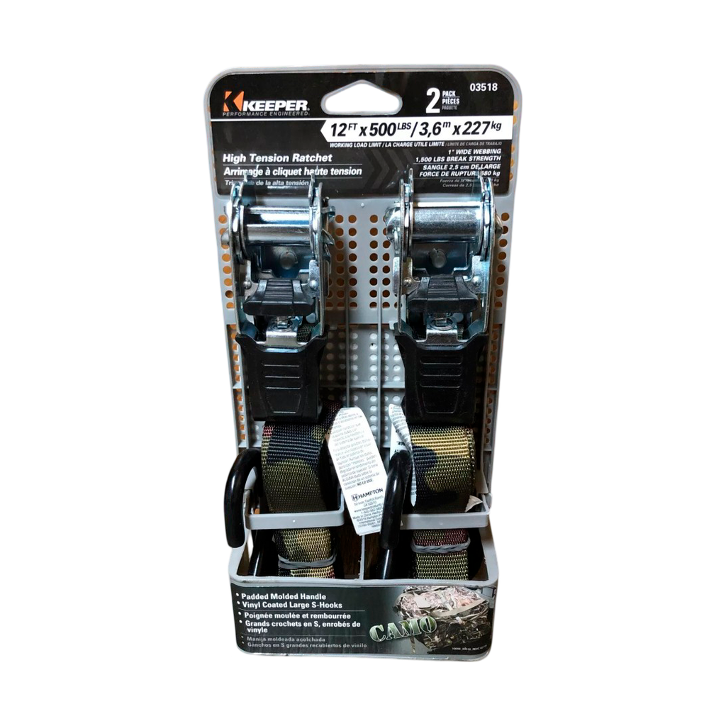 Faja amarrar carga 16' 2pc con ratch keeper 03548