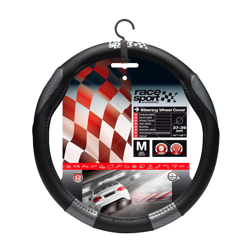 Forro para timon "m" race sport 2505xrc negro/gris
