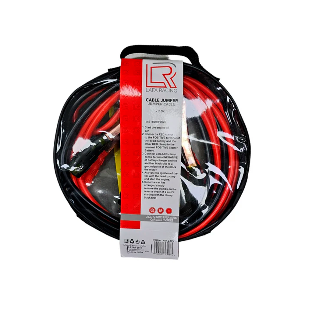 Jumper carro 500a 2.5mt lafa 08105 rojo/negro