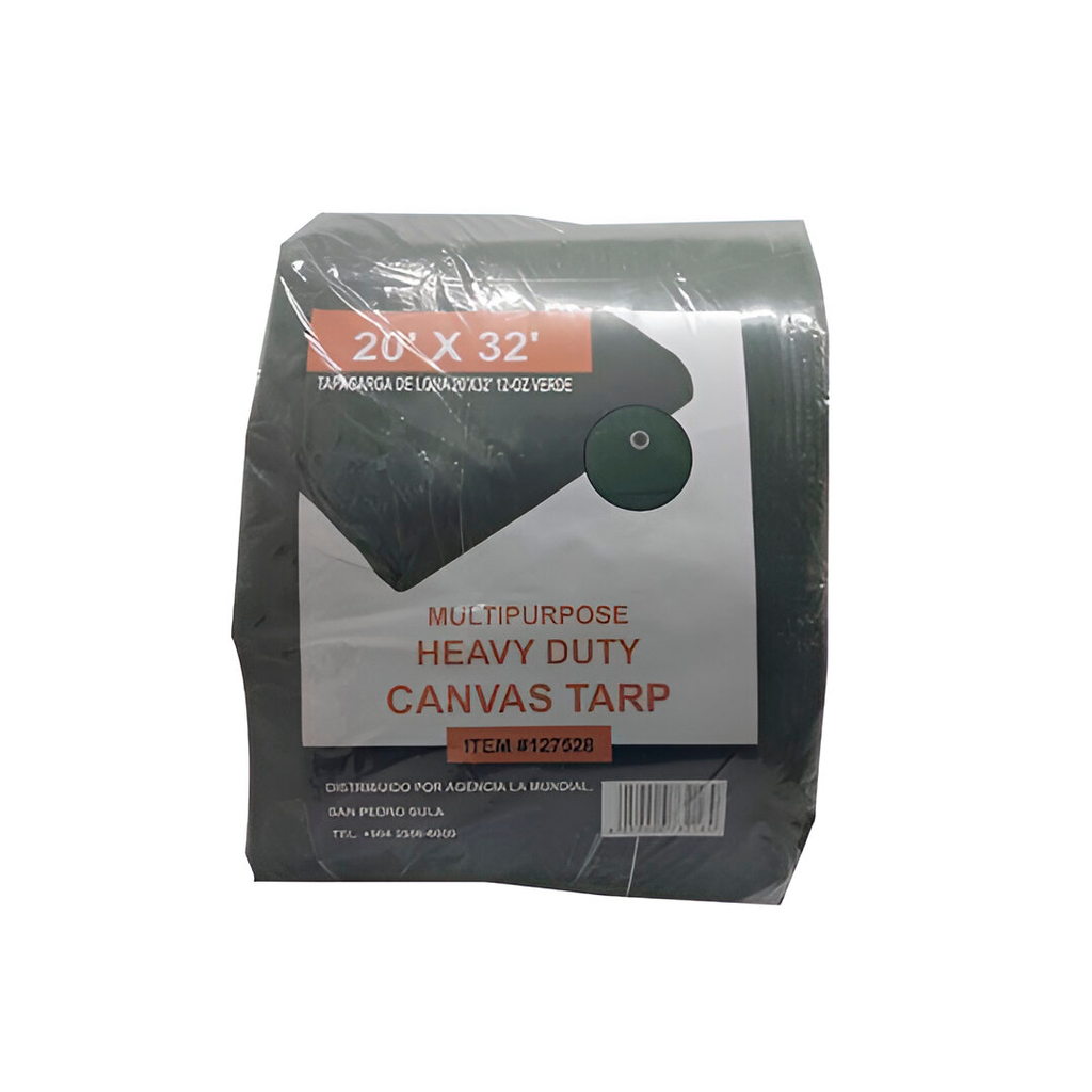 Tapacarga de lona 20'x32' 12-oz verde