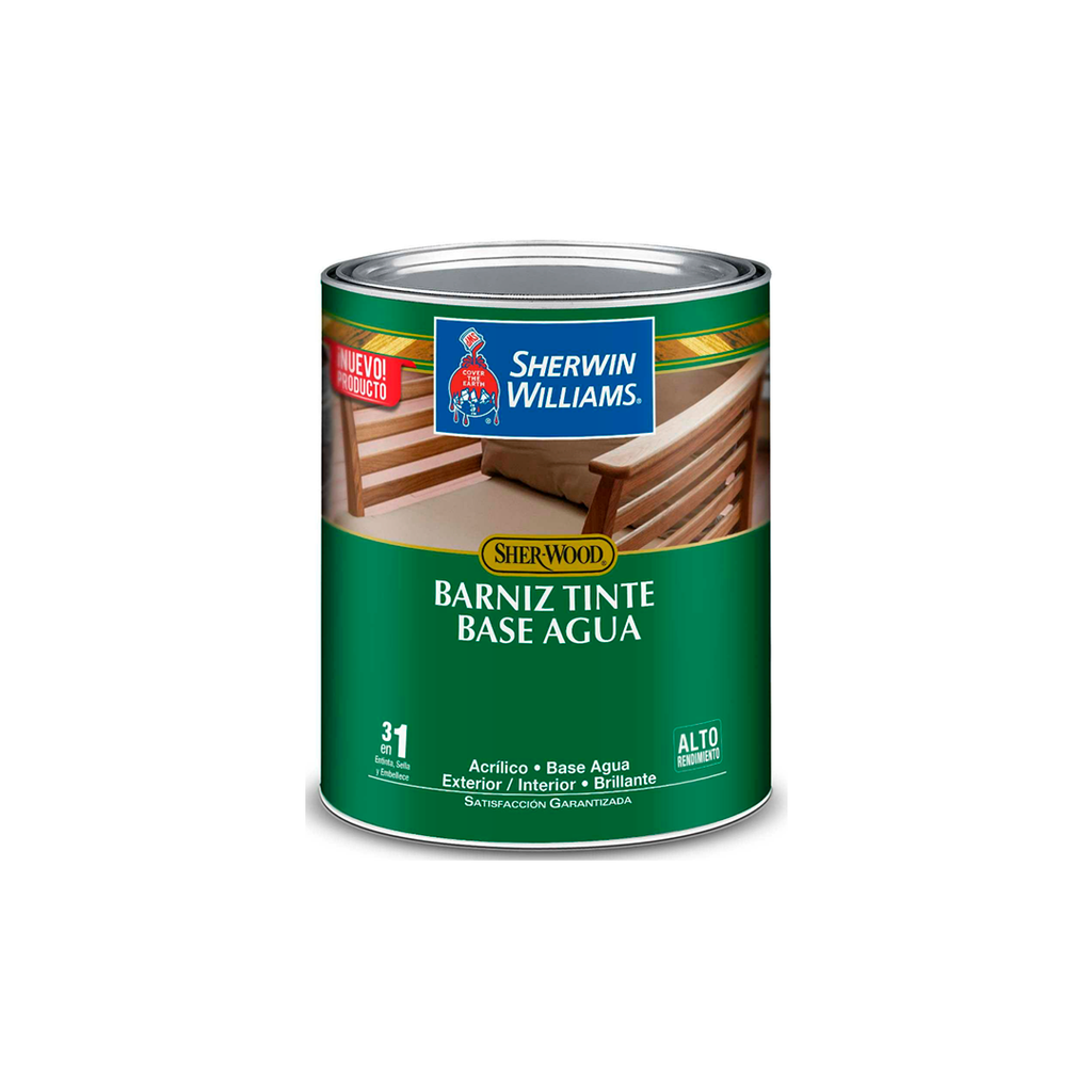 Barniz base de agua 3en1 1-galon sherwin williams roble