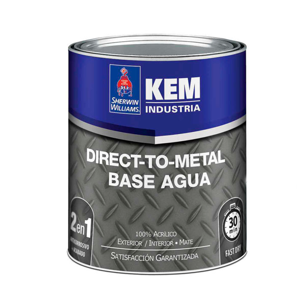 Kem direct-to-metal base agua 1/4-galon sherwin williams gris mate
