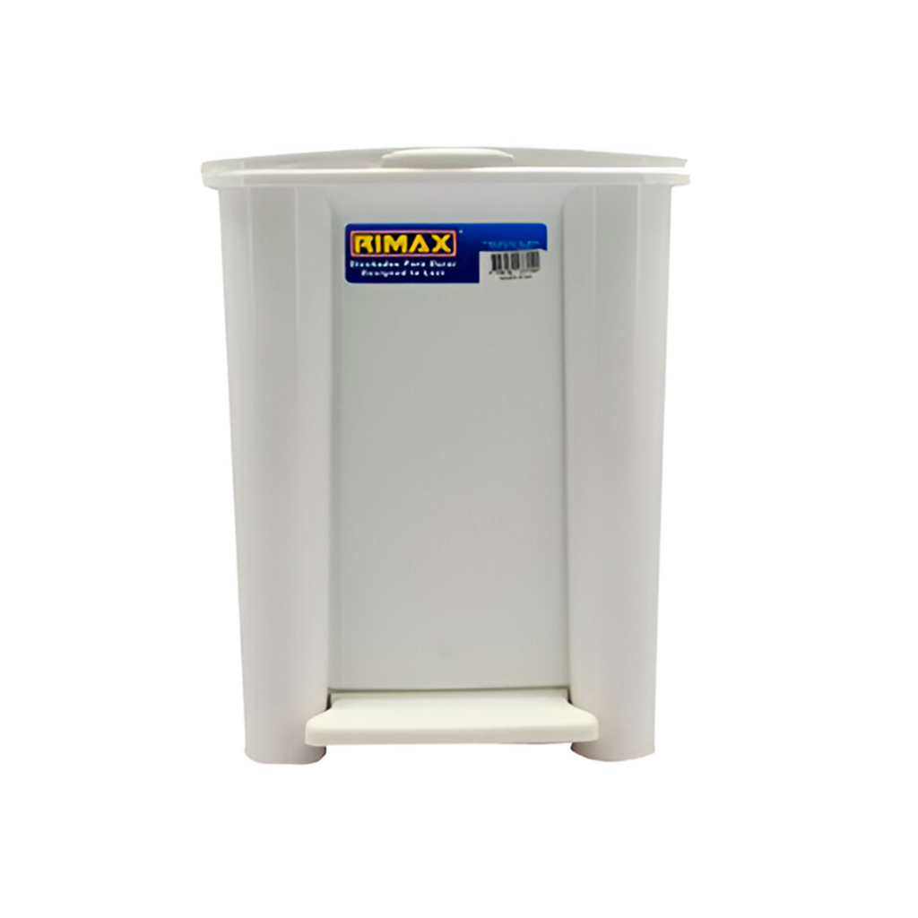 Basurero plastico 8l con pedal rimax 3702 blanco