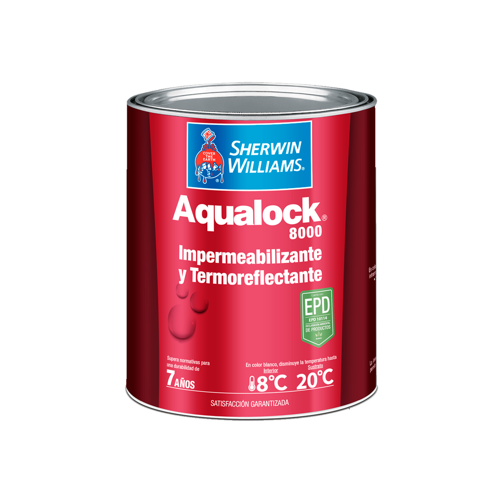 Pintura impermeabilizante aqualock 8000 1-galon sherwin williams rojo