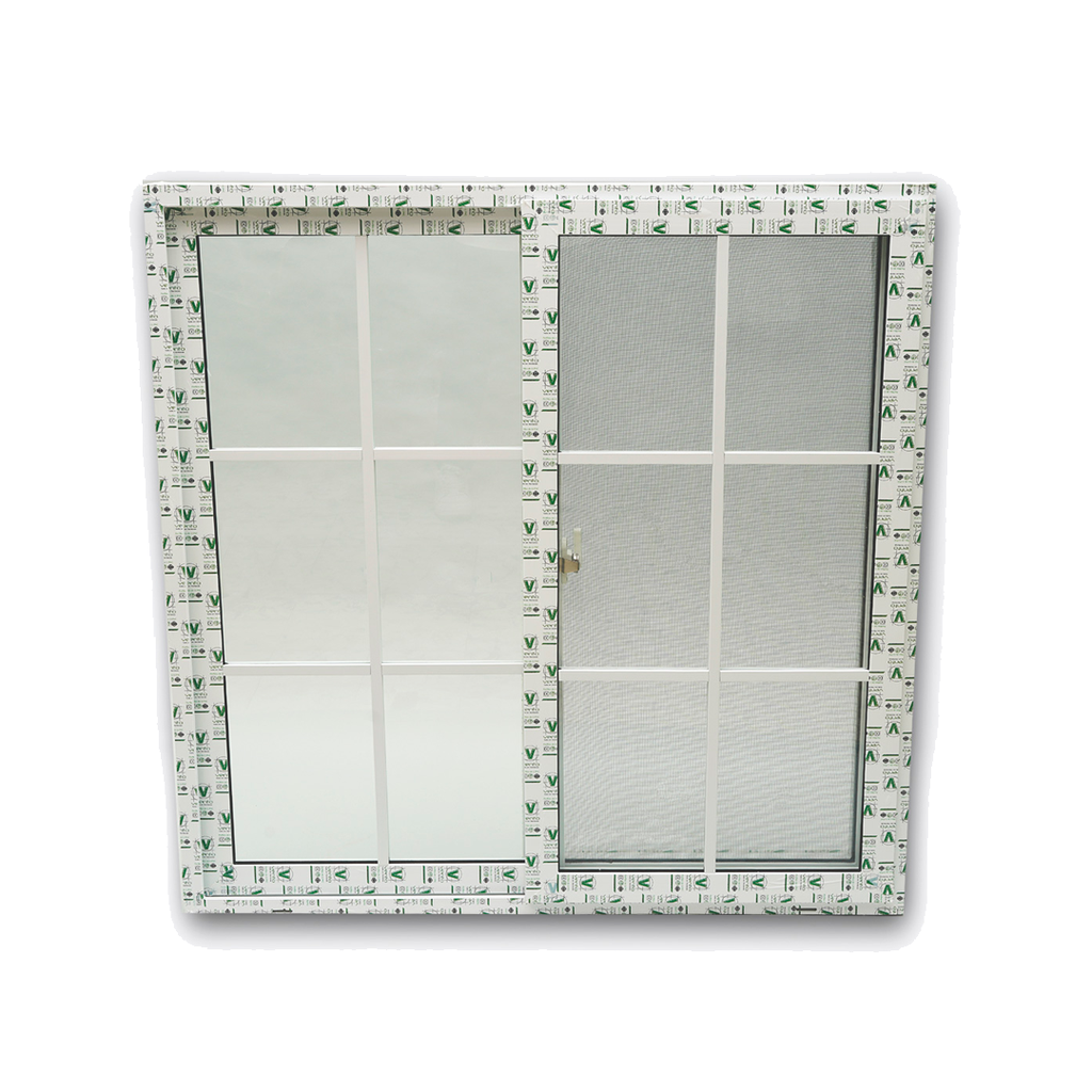 Ventana corrediza cuadriculada upvc 1.2 x 1.5 metros vento blanco