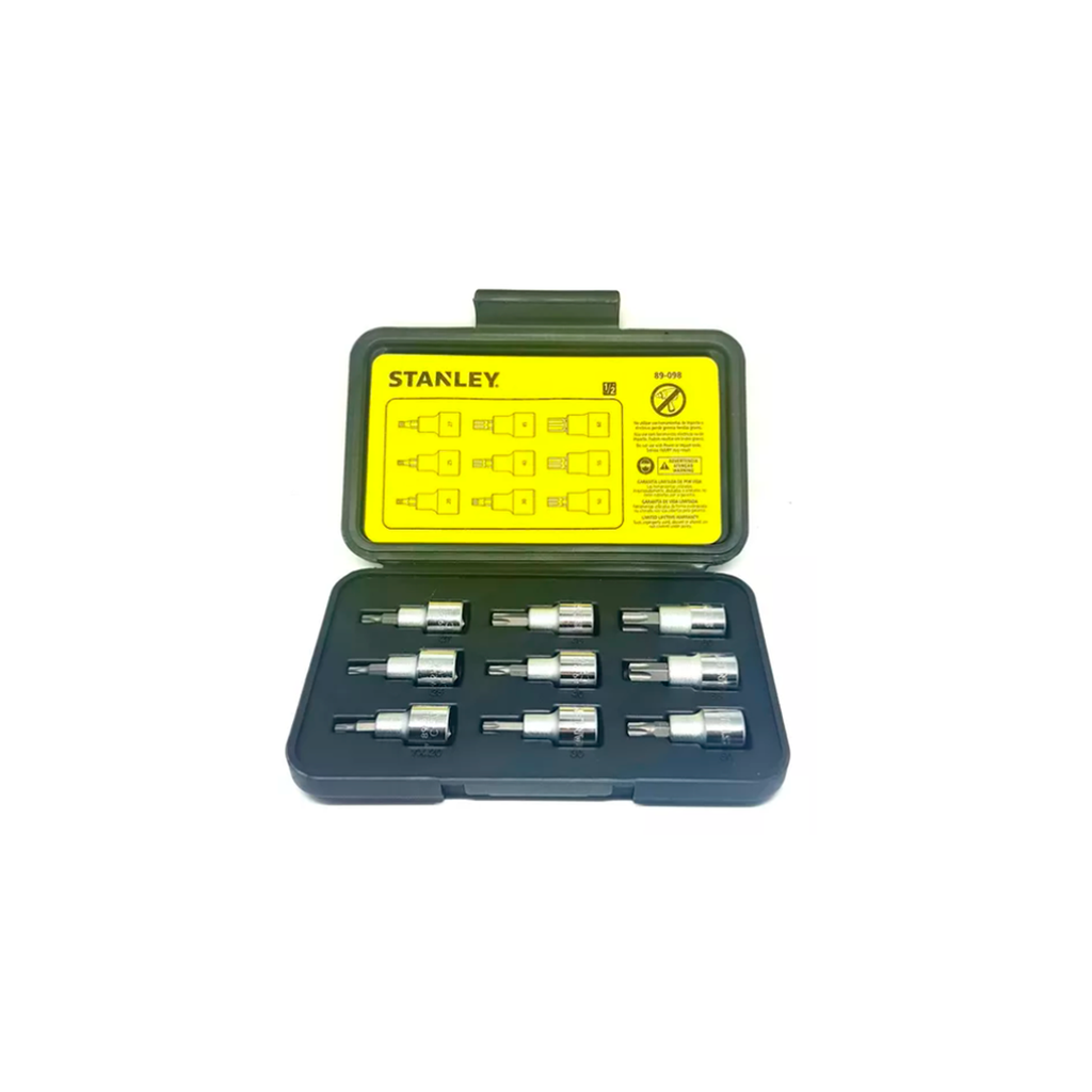 Cubos stanley pun torx 9pc 1/2" estuche 098