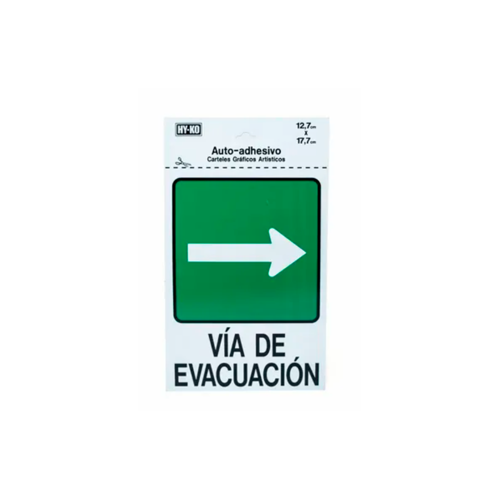 Rotulo plastico "via evacuacion derecha" 24605