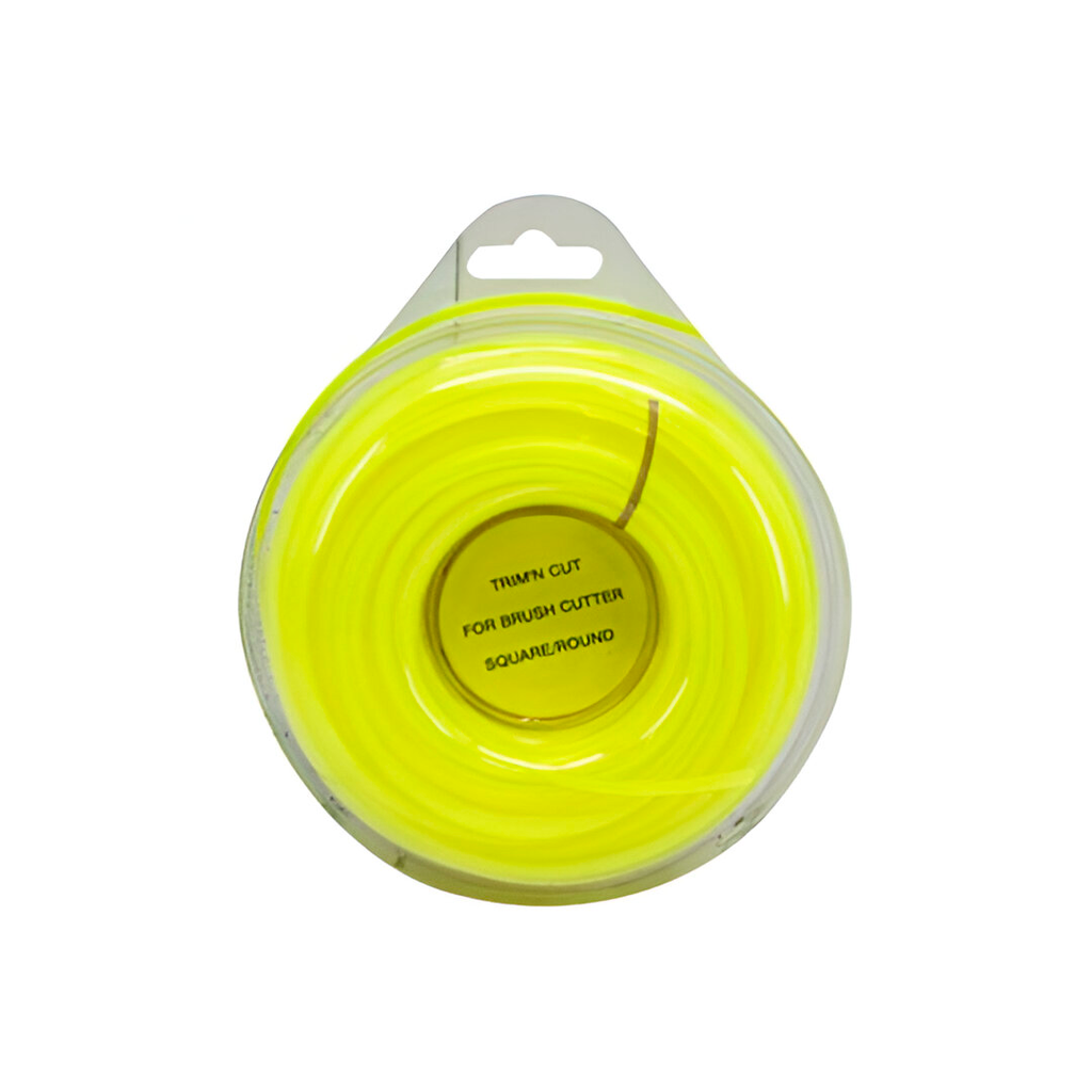 Hilo cortadora orilla 2.4mmx35m cuadrado amarrillo