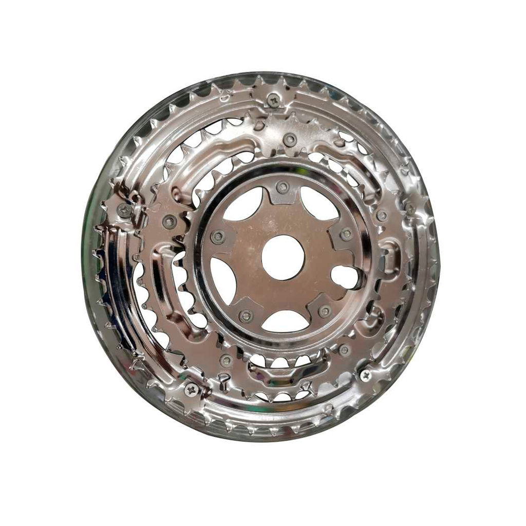 Catarina triple 28x38x48t s/v js-cw014 cromo pulido