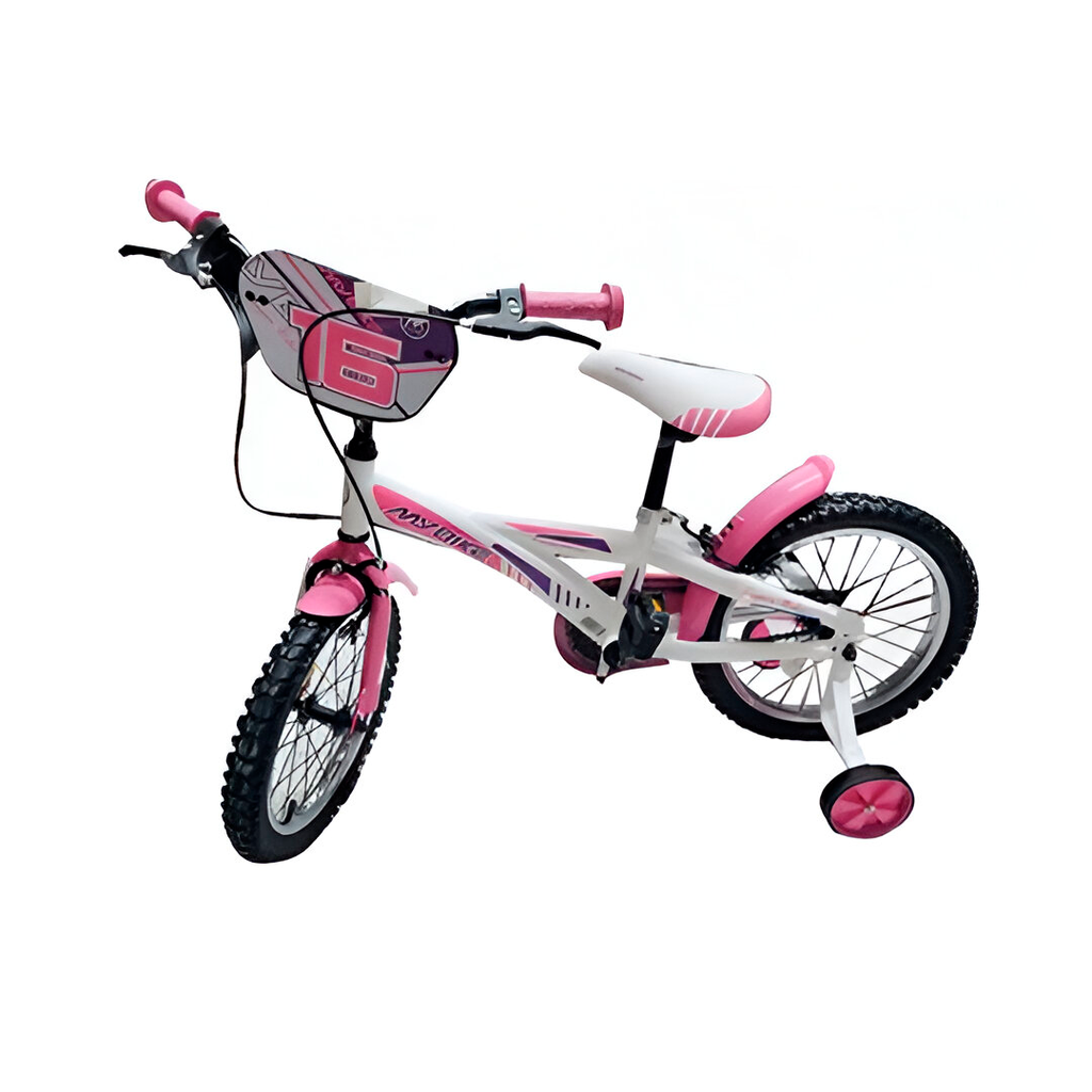 Bicicleta 16 bmx niña 1v max con guias blanco /rosado armada