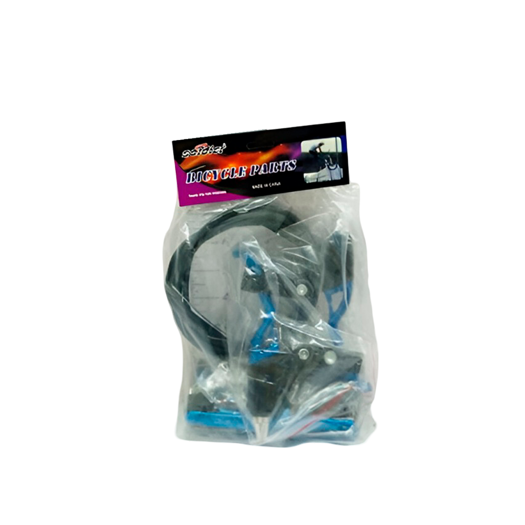 Espuela bicicleta mtb con maneral tipo v aluminio azul