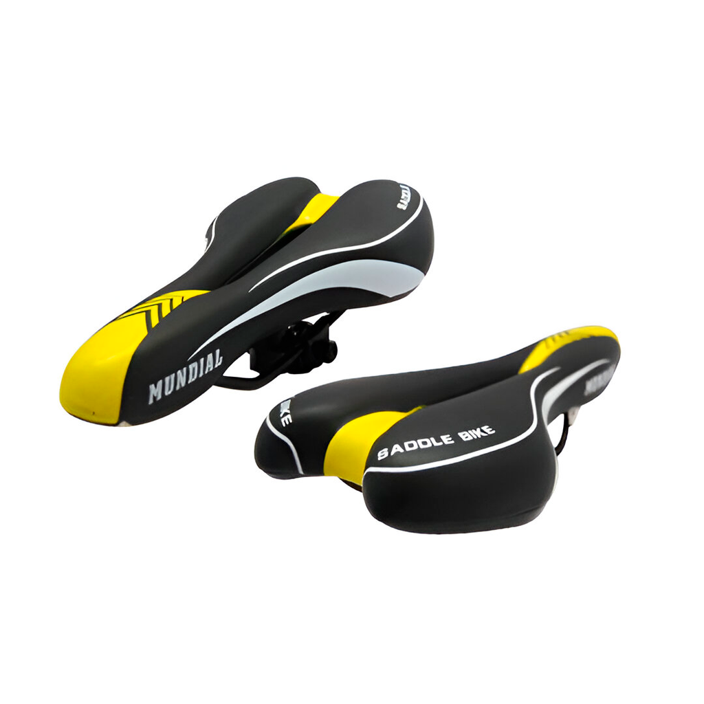 Montura bicicleta saddle az-6007 g-2 negro/amarilla/blanco