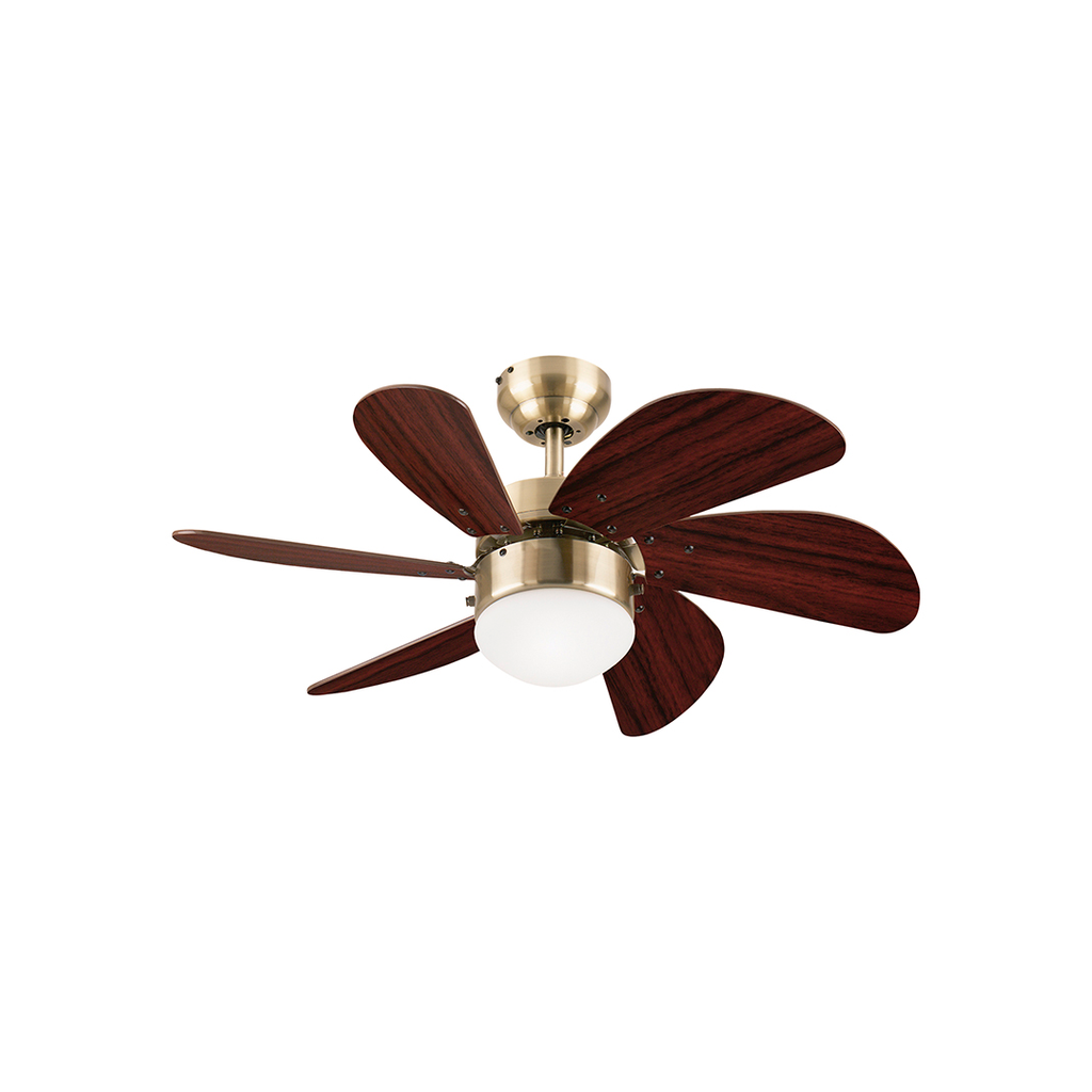 Ventilador techo 30" 6a 1l turbo 78248 nuez