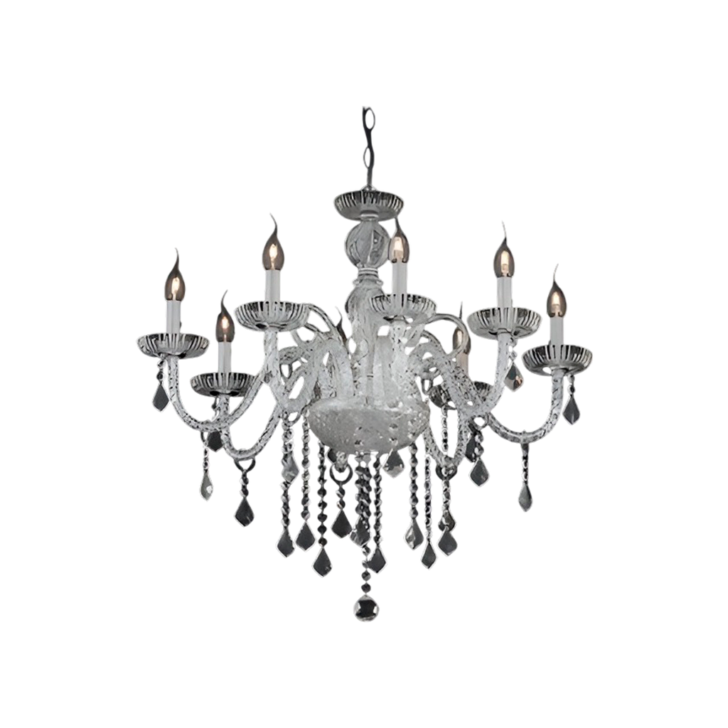 Lampara colgar cristal 6l e14 40w 1803tr transparente