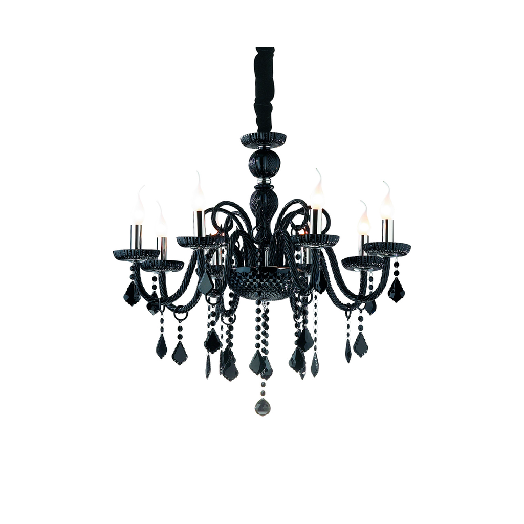 Lampara colgar cristal 8l e14 40w 1848 negro