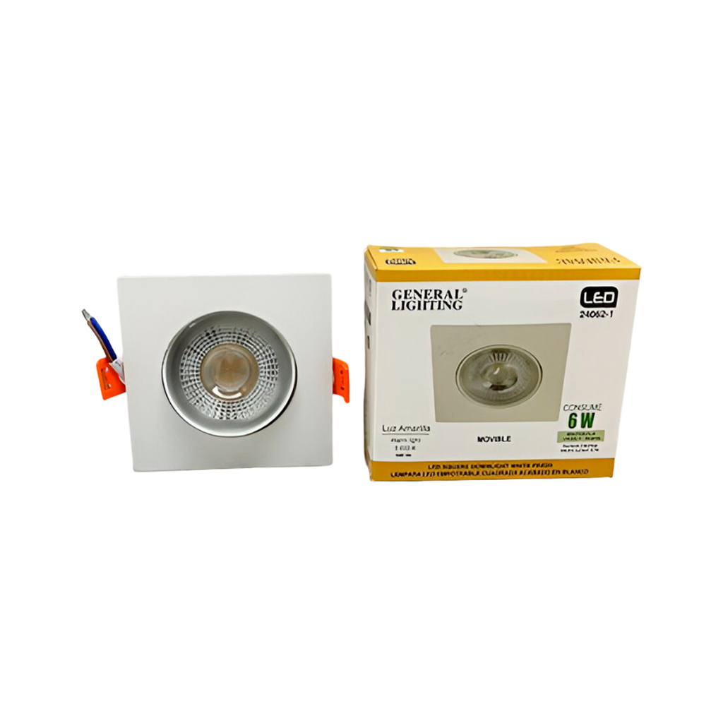 Lampara panel empotrable led 6w 3000k cuadrado 24062-1