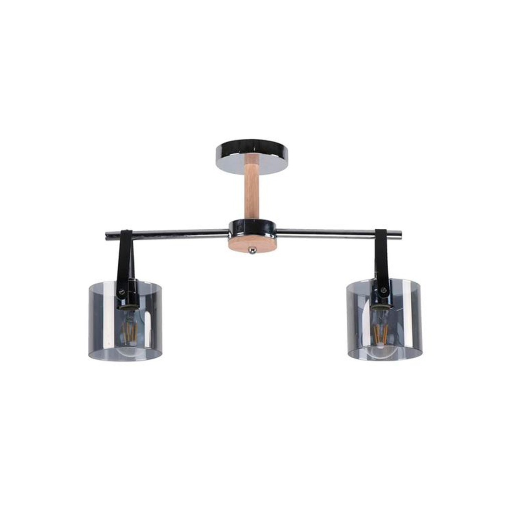 Lampara techo 2l 40w lumi 22713-4 cromo